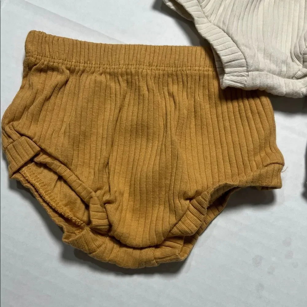 Cloud Island set of 3 Neutral cotton ribbed diaper covers size 0-3 months NWOT